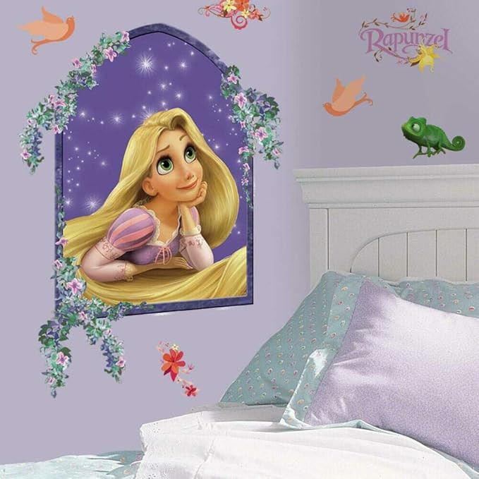 RoomMates RMK1525GM Princess Rapunzel Peel and Stick Giant Wall Decals , Purple | Amazon (US)