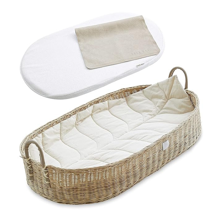 BEBE BASK - - Handmade Baby Changing Basket - - 100% Natural Organic Rattan Moses Basket - - Wate... | Amazon (US)