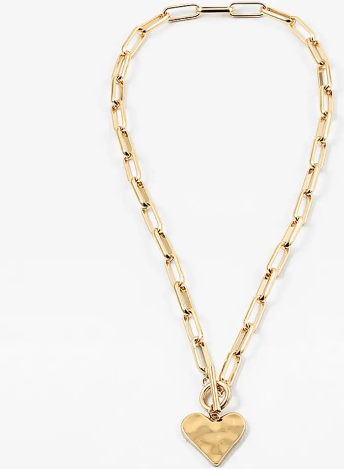 Hammered Heart Toggle Necklace | Nordstrom
