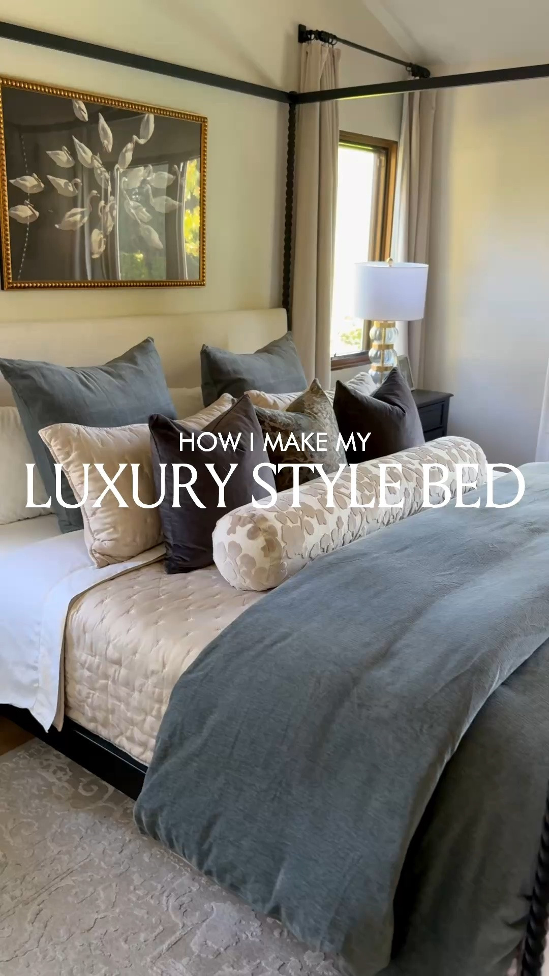 All my bedding details!

Insert: King (can do oversized king for an even more plush look!)
Duvet Cover: Steel Blue
Quilt: Sand
Bolster: 9”x48”

#LTKHome