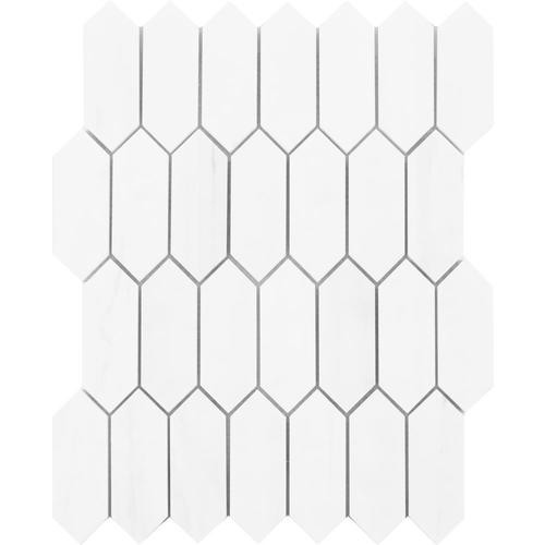 Satori Bianco Dolomite Picket 12-in x 12-in Polished Natural Stone Marble Look Wall Tile | Lowe's