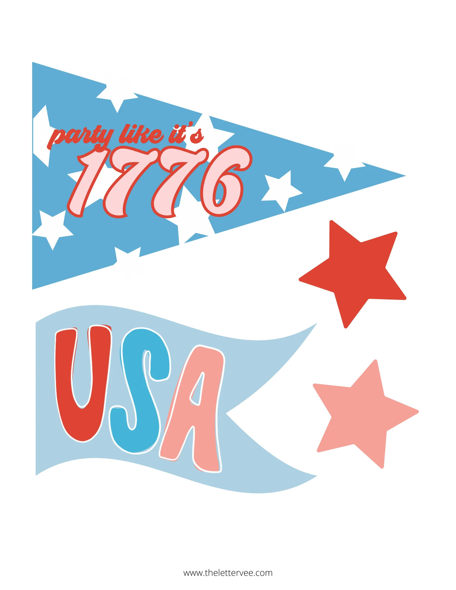 Party like it's 1776 | Printable tags | The Letter Vee