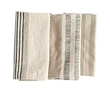 Creative Co-Op Taupe, Black & Cream Striped Cotton Woven Napkins (Set of 4 Pieces) Entertaining T... | Amazon (US)