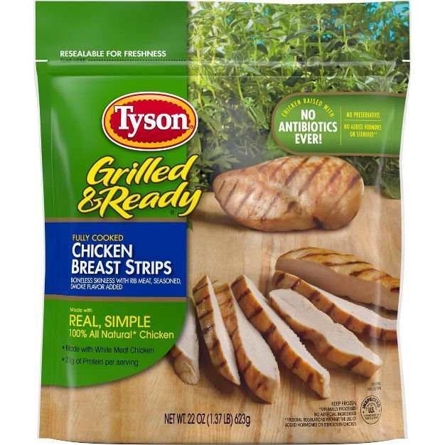 Tyson Grilled &#38; Ready Chicken Breast Strips - Frozen - 22oz | Target