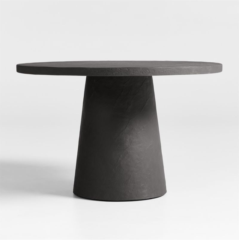 Willy 48" Charcoal Pedestal Dining Table by Leanne Ford + Reviews | Crate & Barrel | Crate & Barrel