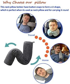 Twist Memory Foam Travel Pillow Neck,Chin,Shoulder,Lumbar and Leg Support for Adult Airplane Trav... | Amazon (US)