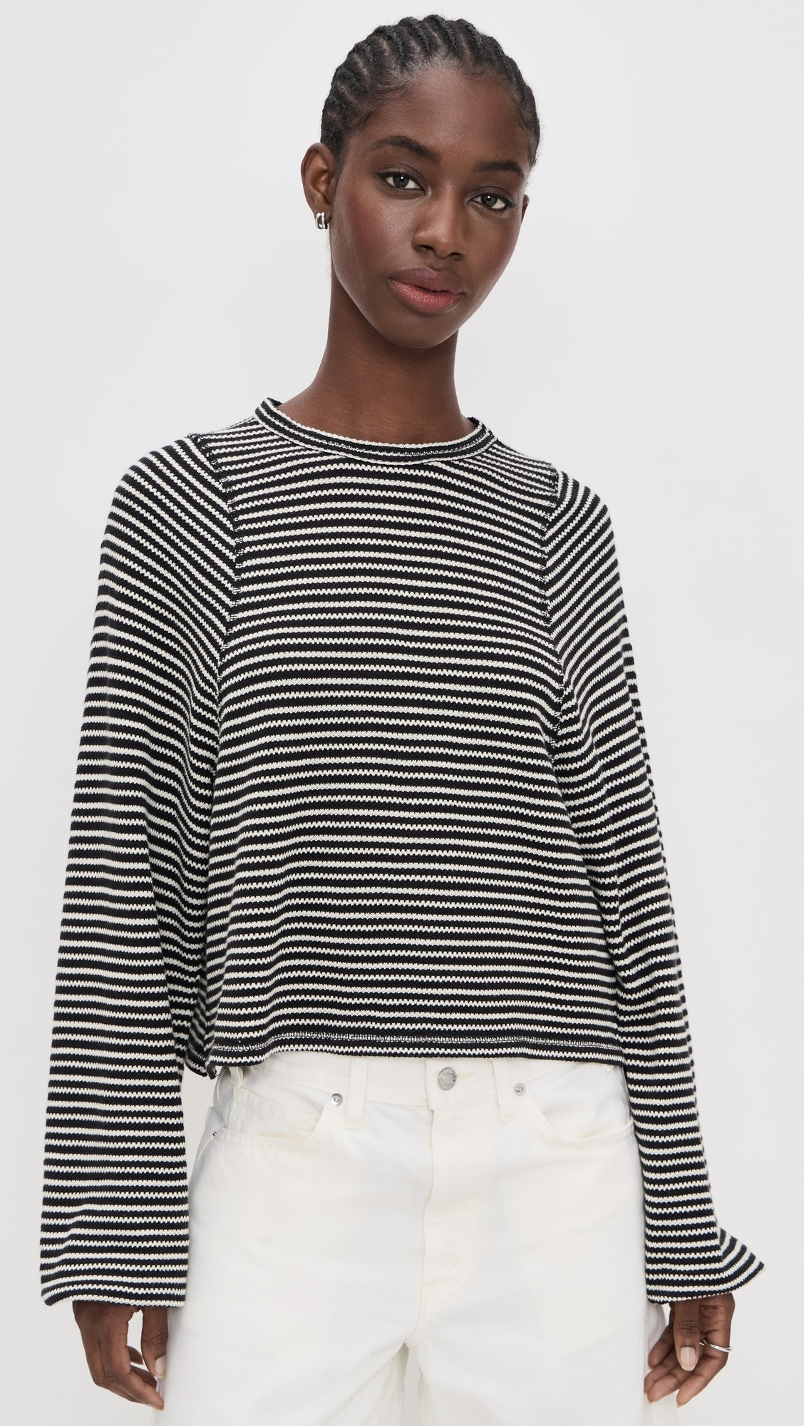 Striped Curved Long-Sleeve Tee | Shopbop