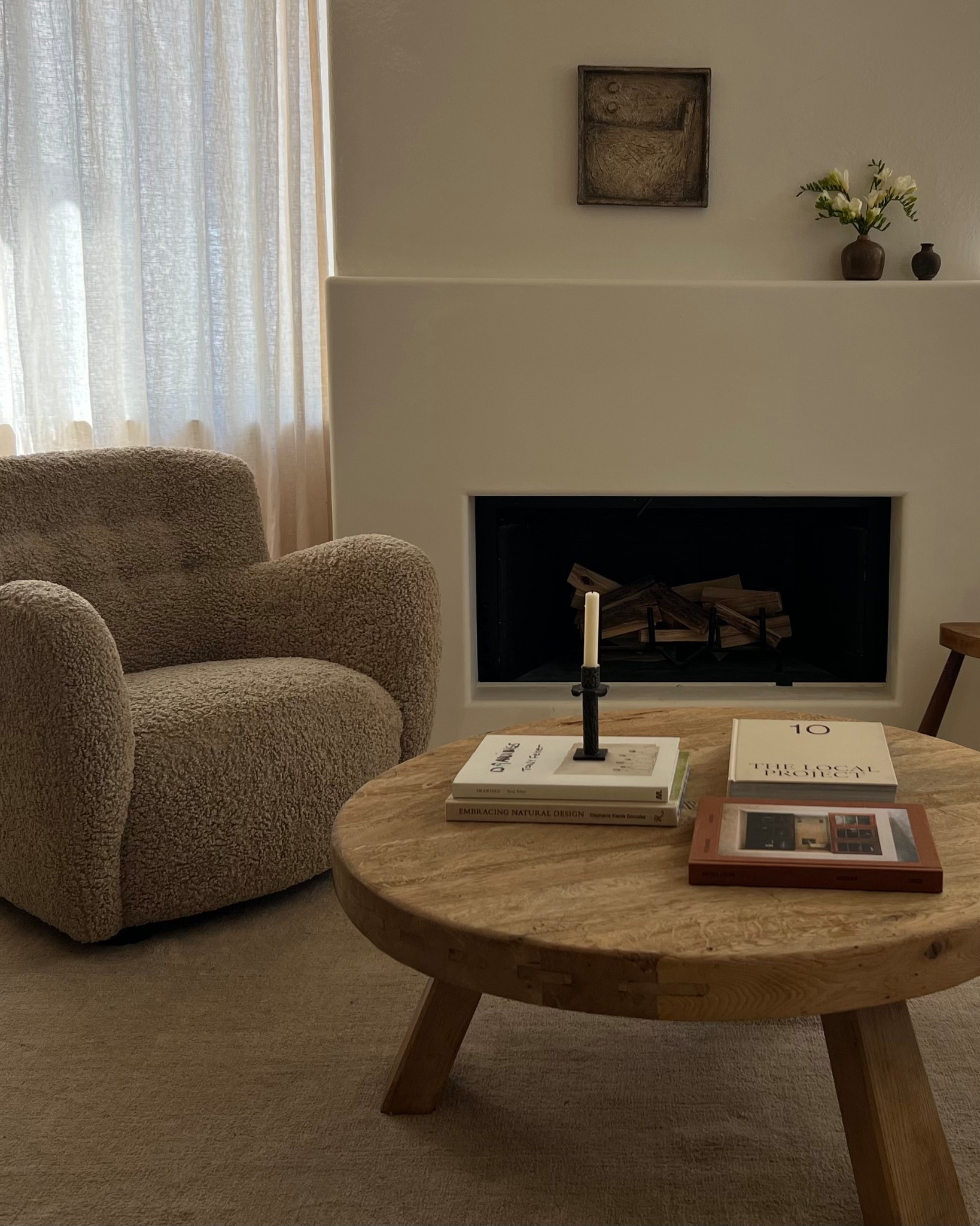 progress pic of our tv/family room 🤎 

curtains:
natural, triple tailor pleat, unlined 

#LTKHome