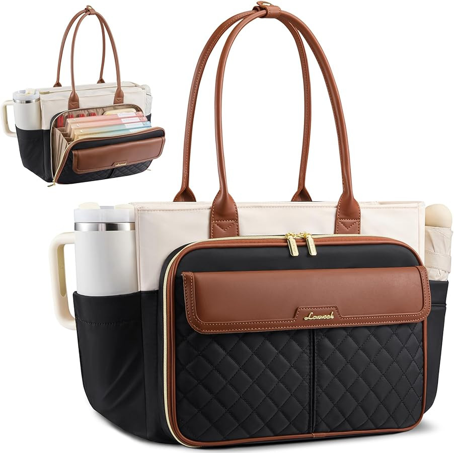 LOVEVOOK Teacher Tote Bag for Women, Laptop Bag Briefcase with Accordion File Pocket, Nurse Handb... | Amazon (US)