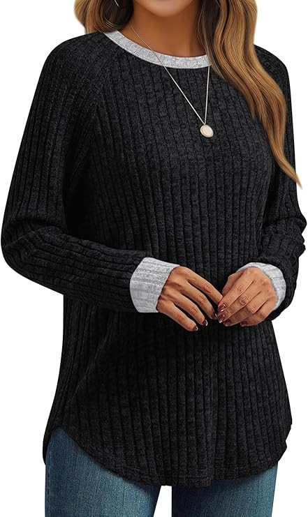 AUTOMET Womens Long Sleeve Tops Winter Clothing 2025 Dressy Casual Tunic Sweaters Fall Fashion Co... | Amazon (US)
