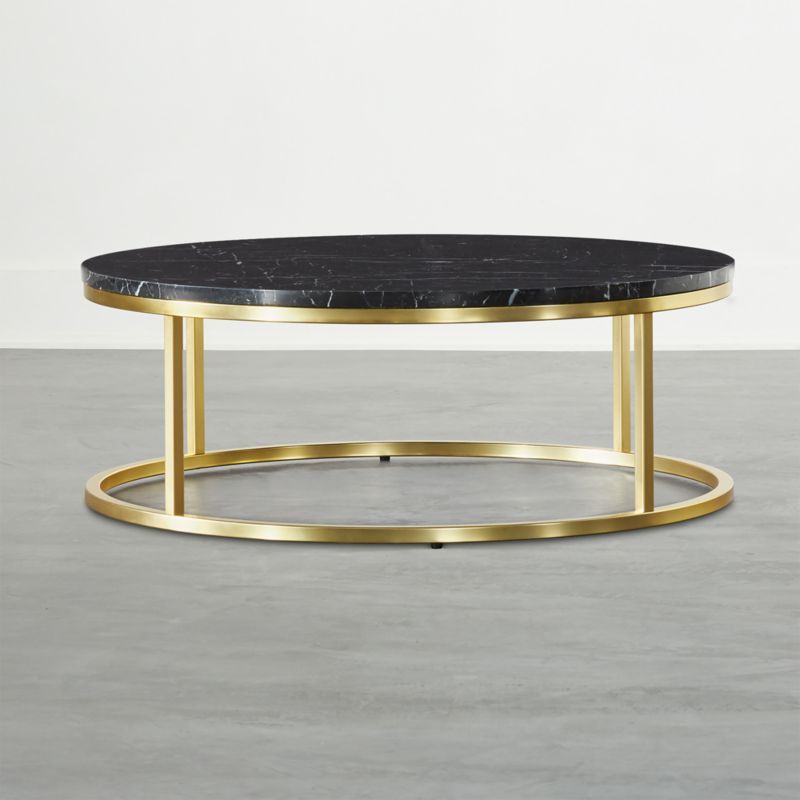 Smart Brass Coffee Table with Black Marble Top + Reviews | CB2 | CB2