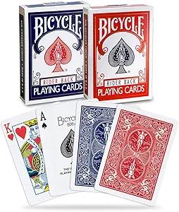 Bicycle Standard Rider Back Playing Cards, 2 Decks of Playing Cards, Red and Blue | Amazon (US)