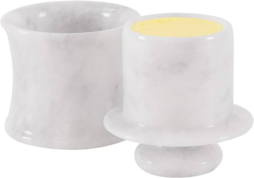 Marble Butter Keeper 4'' Inches White Handmade Butter Crock For Kitchen Counter - Butter Holder f... | Amazon (US)