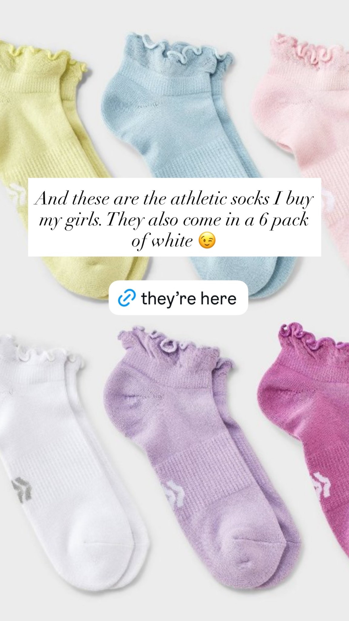 And these are the athletic socks I buy my girls. They also come in a 6 pack of white 😉

#LTKmomlife #LTKBaby #LTKKids