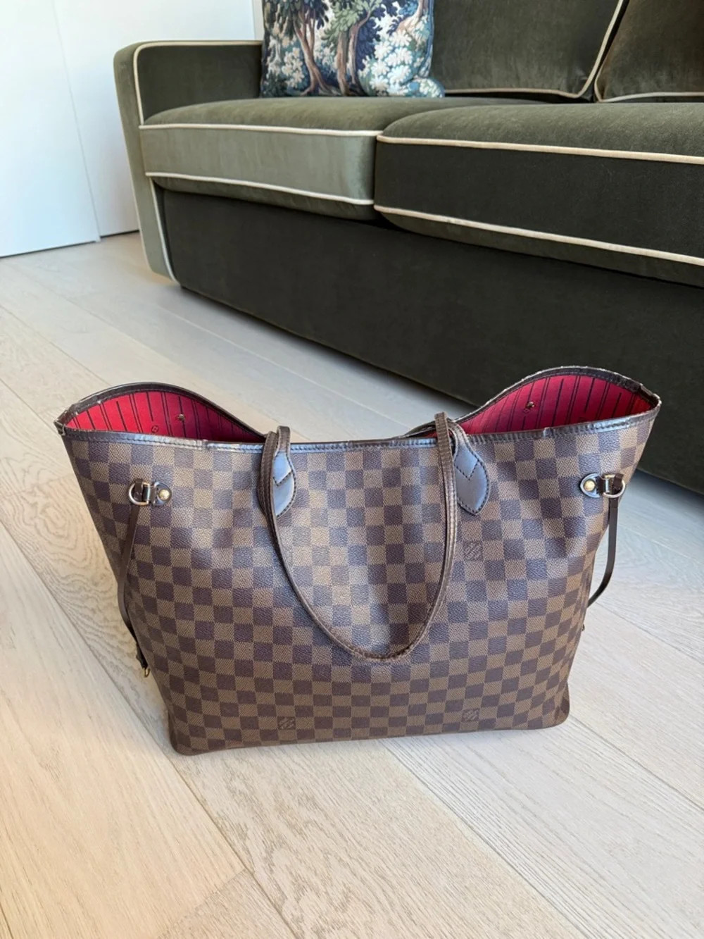 Louis Vuitton Neverfull GM Tote Damier Ebene Canvas Preowned Authentic Bag Purse | Poshmark