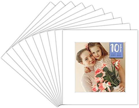 Golden State Art, Pack of 10, 12x12 White Picture Mats Mattes with White Core Bevel Cut for 8x8 P... | Amazon (US)