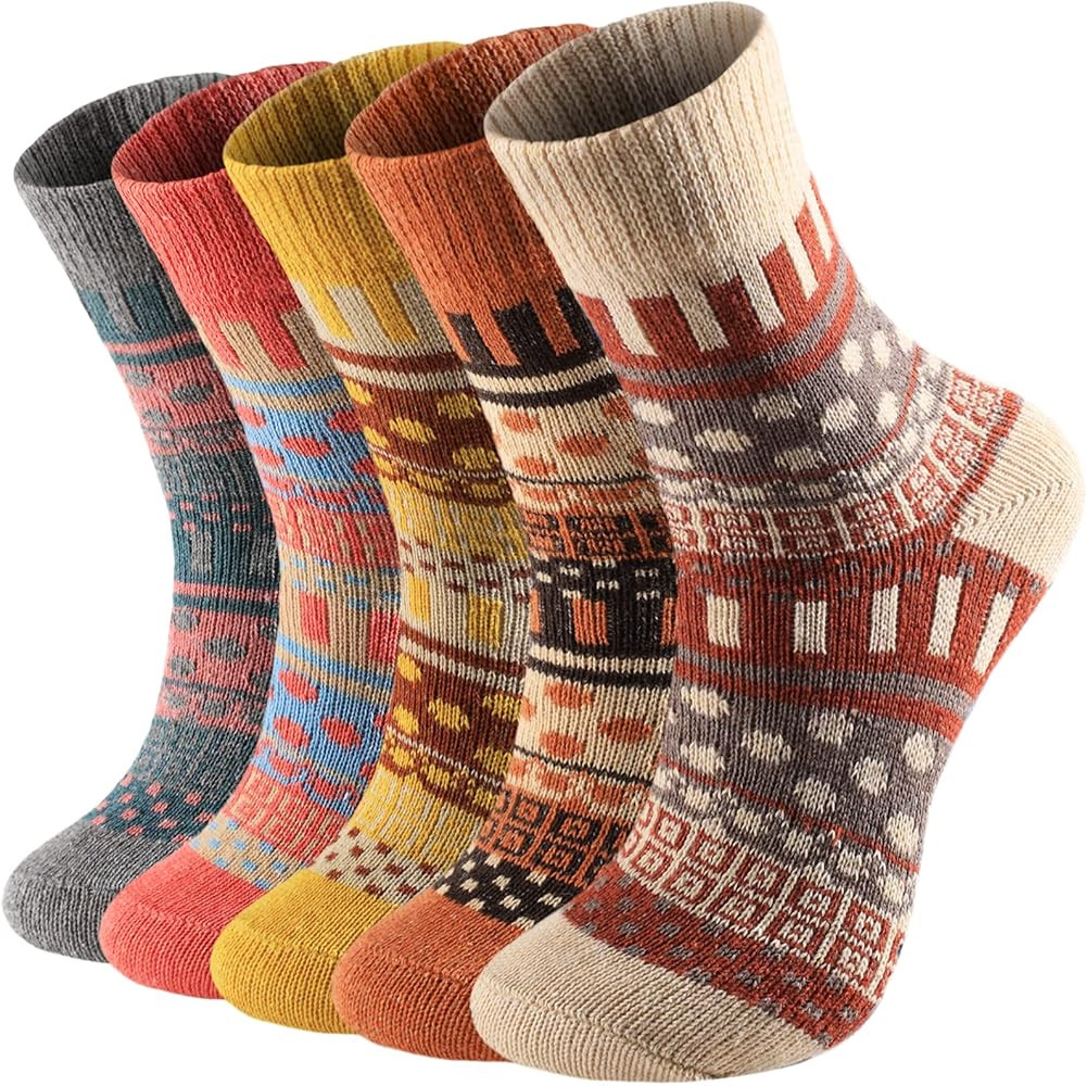 clubone Wool Socks - Wool Socks for Women, Thick Womens Wool Socks, Knit Winter Warm Socks,Winter... | Amazon (US)