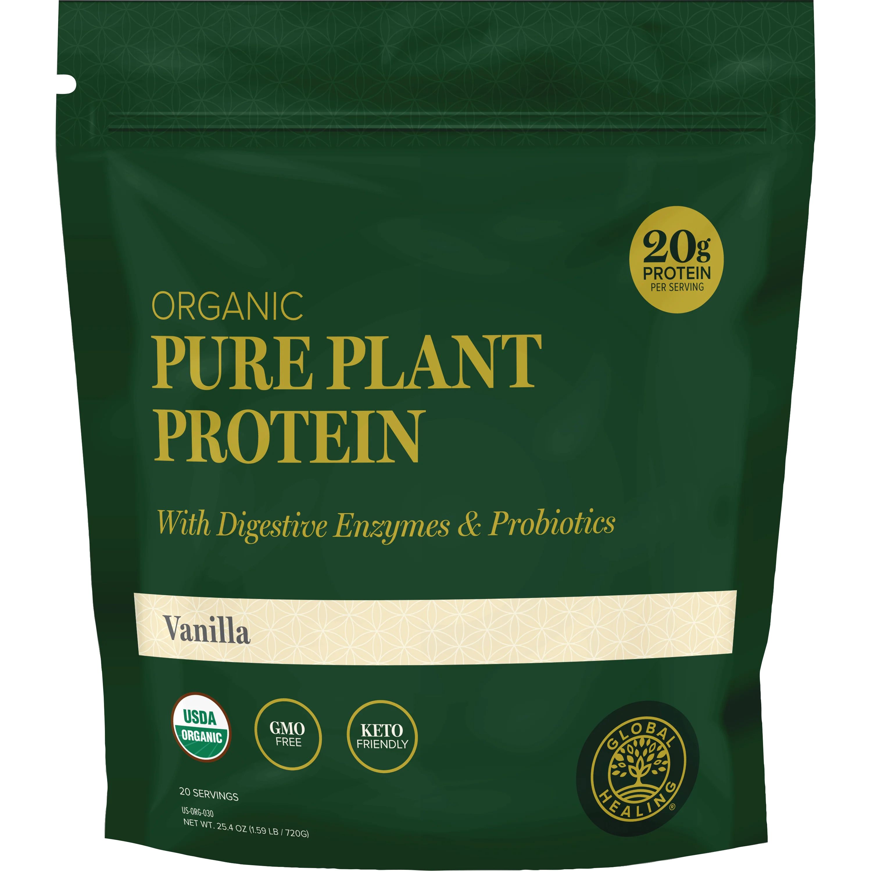 Pure Plant Protein - Organic & Keto-Friendly | Global Healing | Global Healing Center