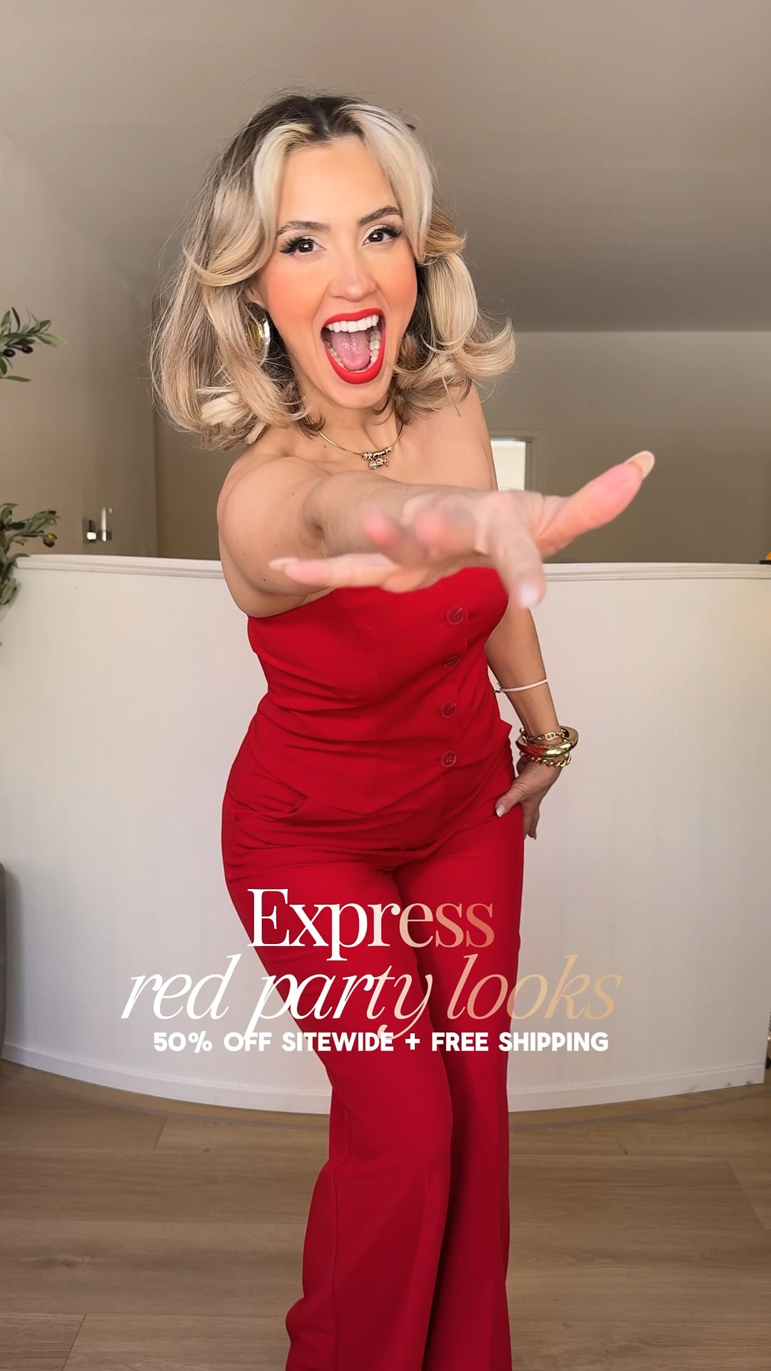 @express RED Holiday looks 50% OFF sitewide + free shipping 🤯
#ExpressPartner #DressToExpress

XS in dresses + jumpsuit 

#LTKCyberWeek #LTKHoliday #LTKSaleAlert