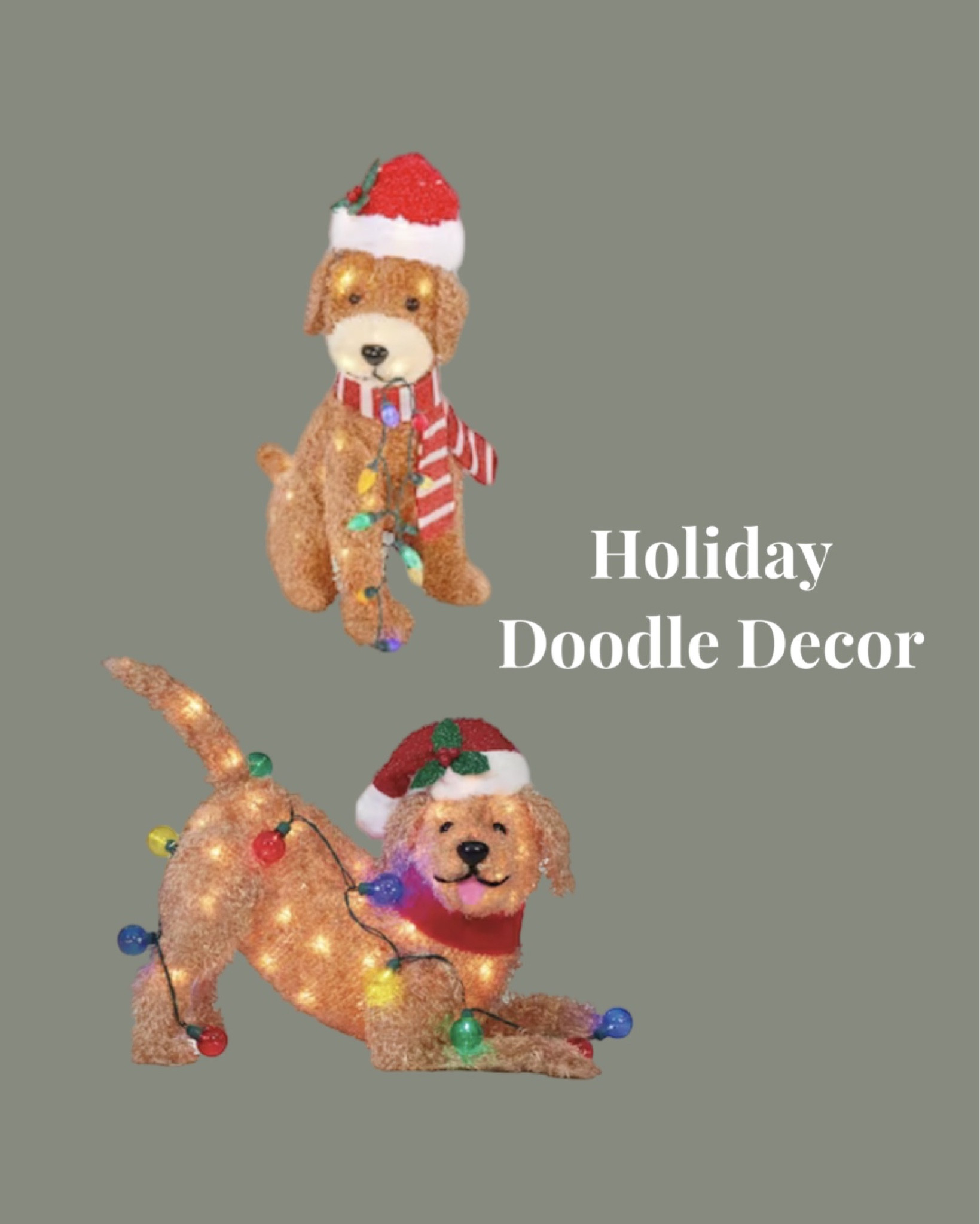 Goldendoodle Holiday Living 27-in LED good Fluffy Doodle