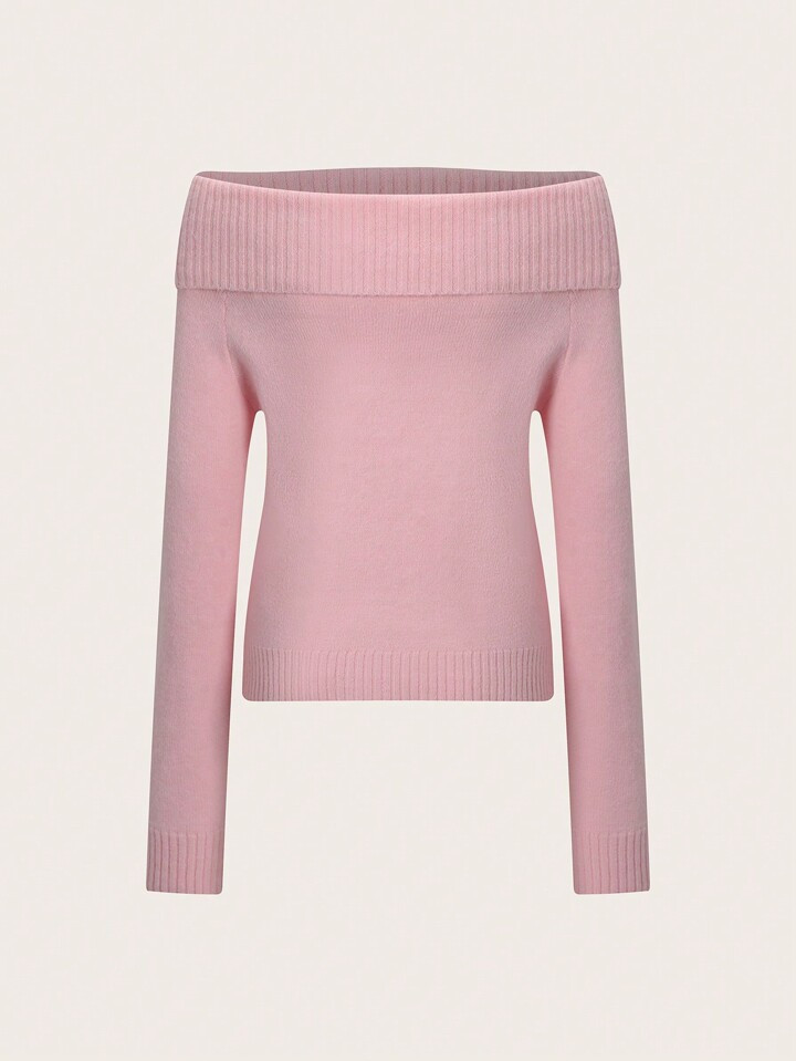 Pullover mit Einfarbig Falten, | SHEIN