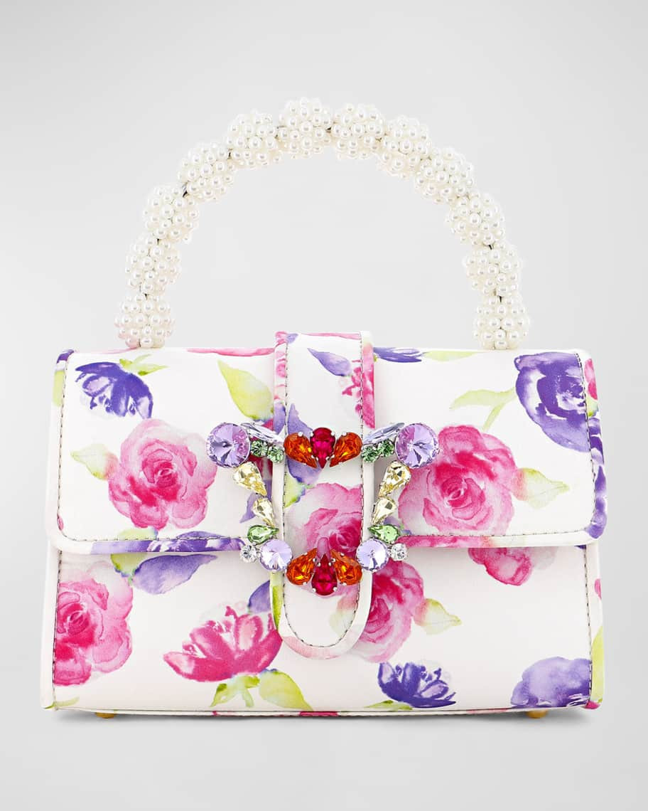 Sophia Webster x LoveShackFancy Margaux Floral Top-Handle Bag | Neiman Marcus