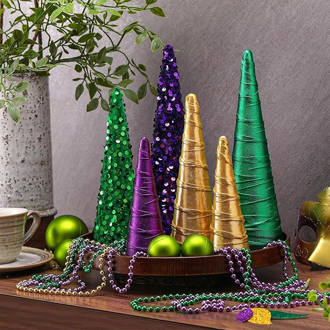 6 Pcs Cone Tree Glitter Table Decoration Tree Ornaments Table Centerpiece for Home Wedding Party ... | Amazon (US)