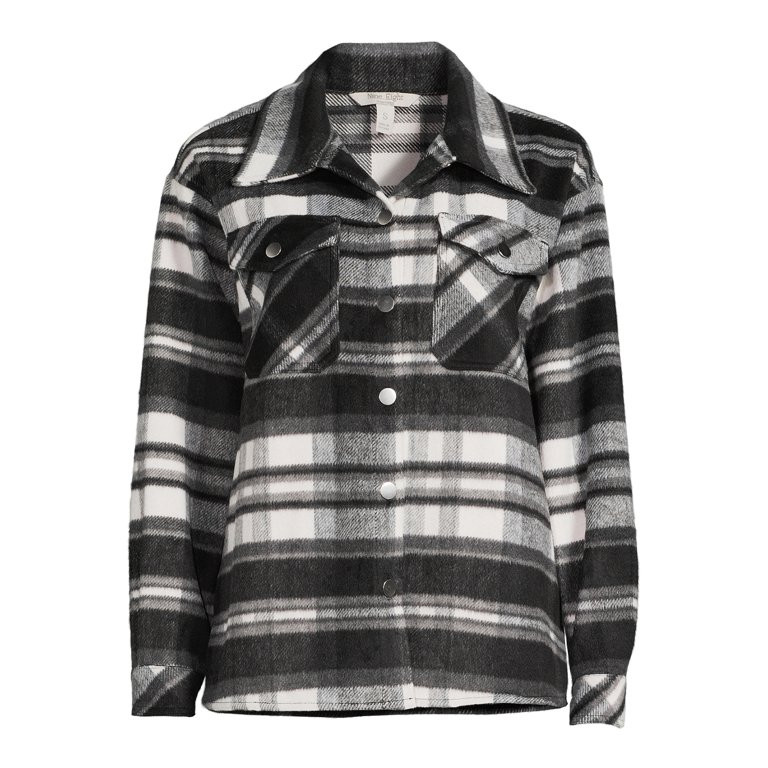 Nine.Eight Women’s Plaid Shacket - Walmart.com | Walmart (US)