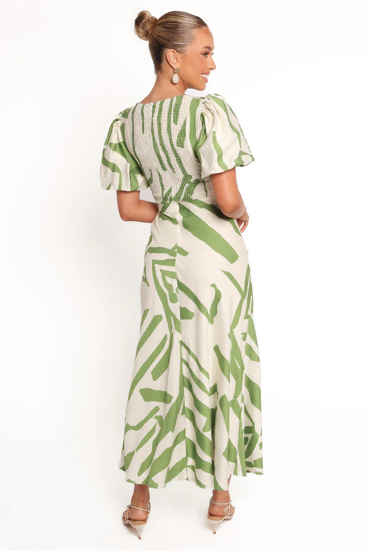 Ginevra Maxi Dress - Cream/Green | Petal & Pup (US)