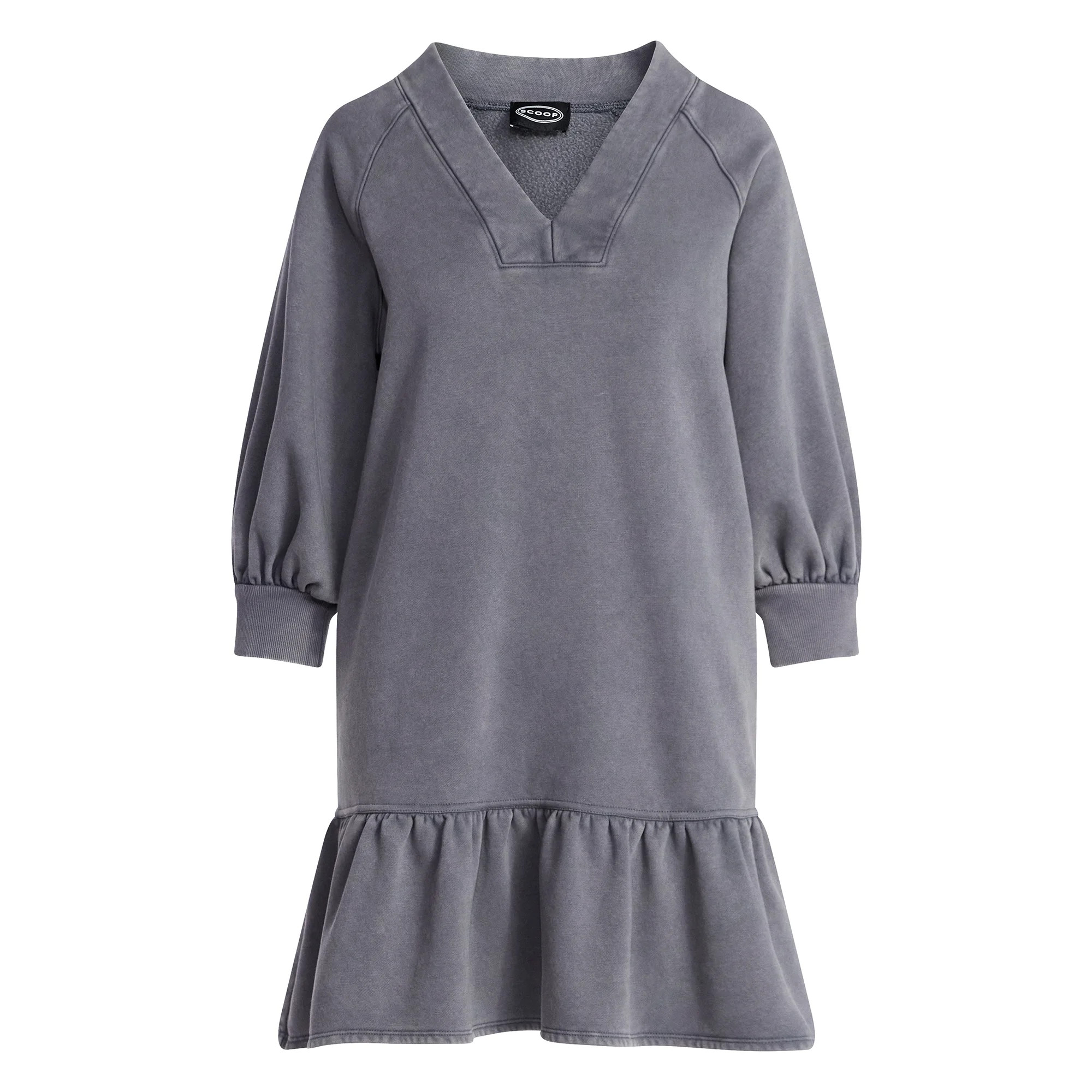 Scoop Women's and Women's Plus Deep V Neck Sweatshirt Mini Dress, Sizes XS-4X | Walmart (US)