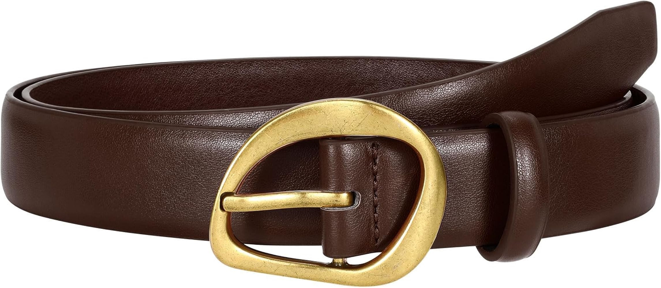 JASGOOD Leather Belts for Women Cute Casual Waist Belt with Gold Buckle Ladies for Jeans Pants Dr... | Amazon (US)