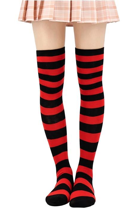 Womens Rainbow Novelty Striped Knee High Socks Girls Funny Athletic Colorful Cute Cotton Stockings T | Amazon (US)