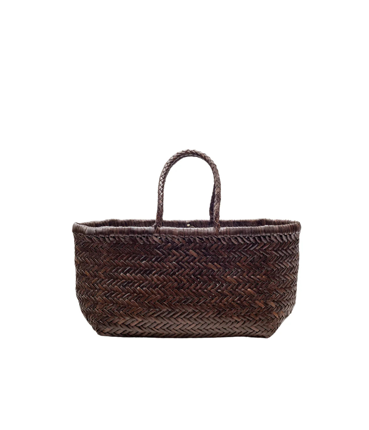Small Bamboo Triple Jump Basket Bag in Dark Brown | Mode Sportif