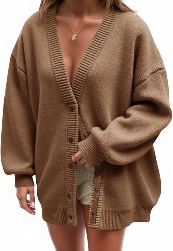 Cicy Bell Womens Oversized Chunky Cardigan Sweaters Trendy Button Down Knit Sweater 2025 Fall Win... | Amazon (US)