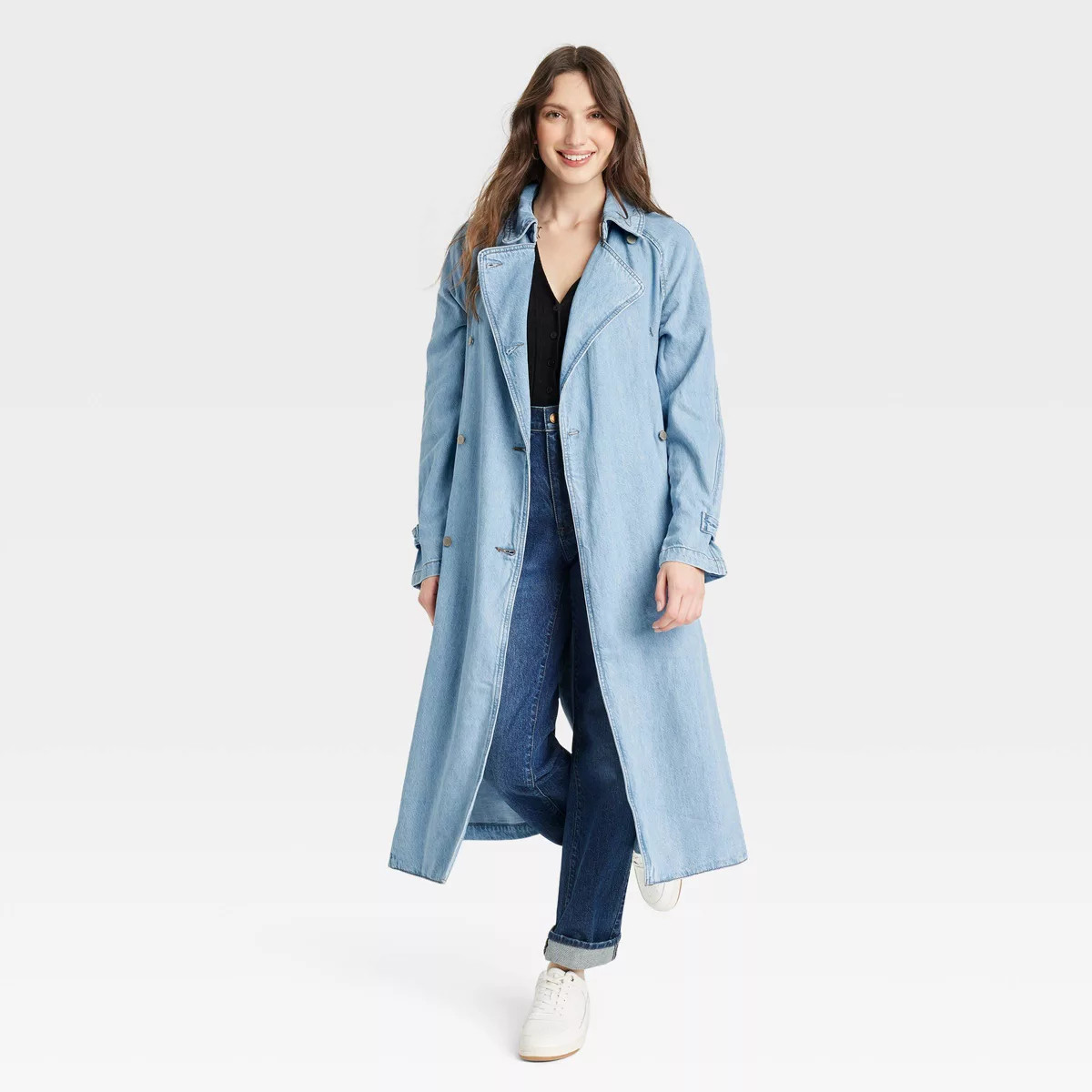 Women's Denim Trench Coat - Universal Thread™ Light Wash | Target