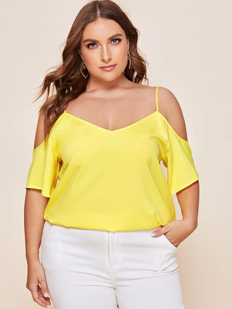 Plus Cold Shoulder Top | SHEIN