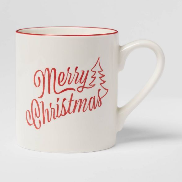 16oz Stoneware Merry Christmas Mug White - Threshold™ | Target