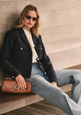 Lauren Ralph Lauren Women's Cropped Wool-Blend Twill Jacket, 10 | Belk