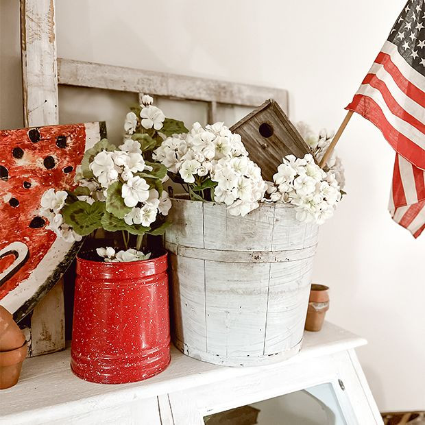 Speckled Enamelware Red Utensil Crock | Antique Farm House