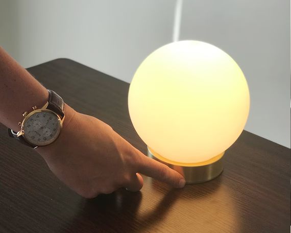 Modern Globe Table Lamp  Touch Sensor Dimming Bedside Lamp  | Etsy | Etsy (US)