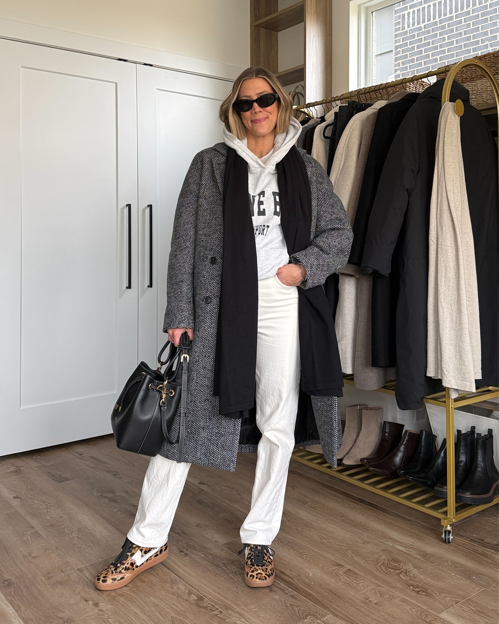 Wearing small long sleeve, small sweatshirt, 26/regular jeans, xxs wool coat, sneakers tts

#LTKFindsUnder100 #LTKOver40 #LTKFindsUnder50