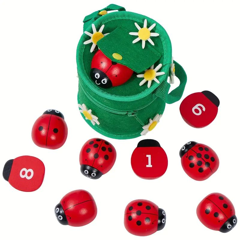 Montessori Wooden Counting Toy Girls Boys Ladybug Learning - Temu | Temu Affiliate Program