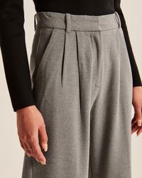 Tailored Brushed Suiting Wide Leg Pant | Abercrombie & Fitch (US)