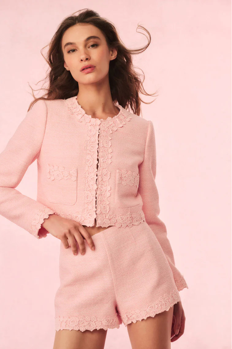 Leilana Tweed Cropped Jacket | LoveShackFancy