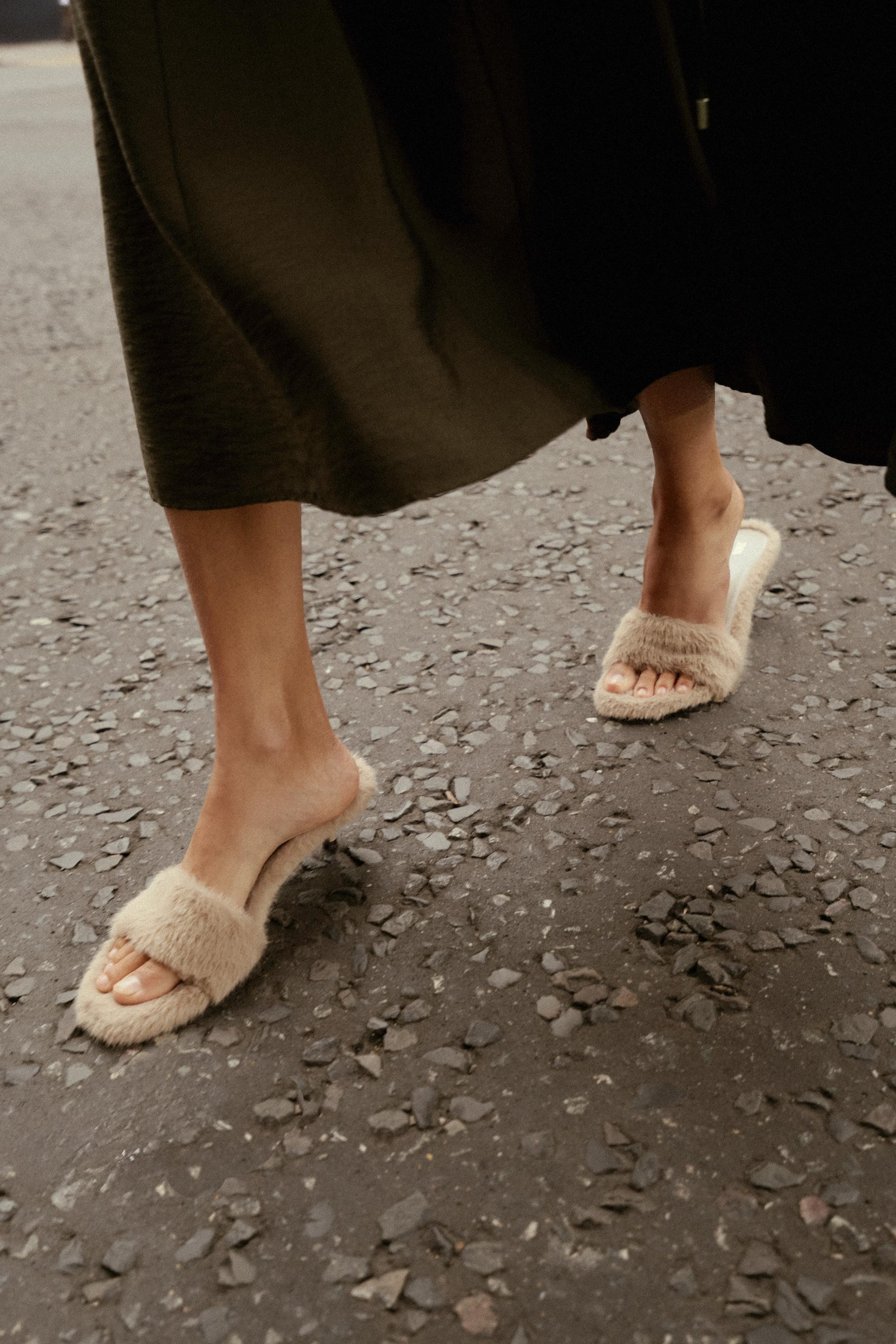 FAUX FUR HEELED SANDALS | Zara US