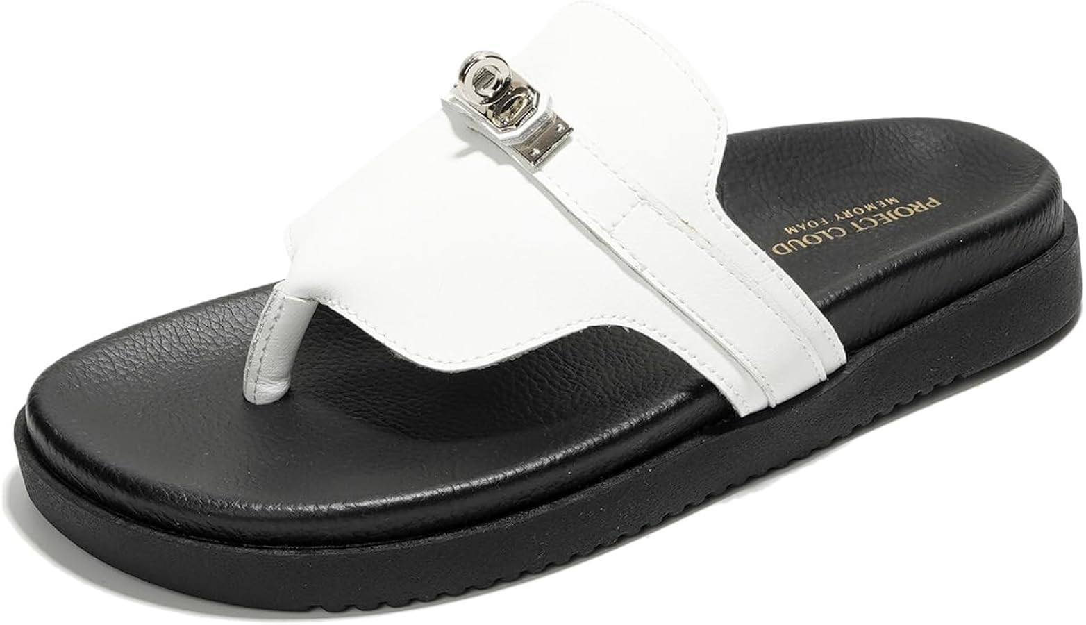 Project Cloud Genuine Leather Womens Sandals - Memory Foam Summer Sandals for Women 2024 - Slip o... | Amazon (US)