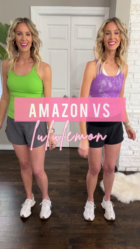 Amazon inspired lululemon speed up shorts and Amazon inspired swiftly tech tank/Amazon inspired ebb to street tank! Amazon workout tank top is ribbed with built in bra. Amazon workout shorts have built in liner. Both are true to size  

#LTKunder50 #LTKfit