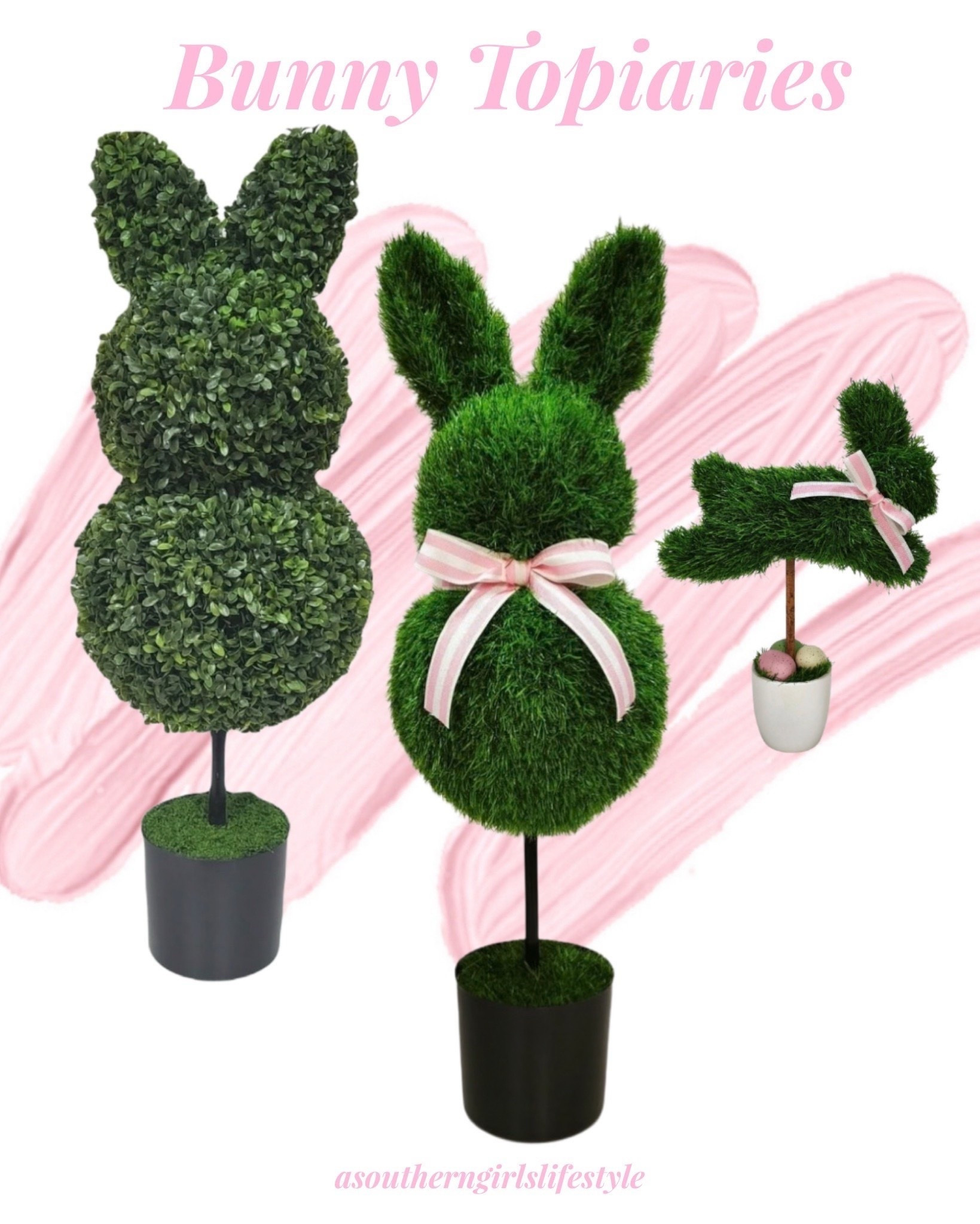 Bunny Topiary Trend is Huge again this year & we have options! All are from Walmart!

🐰 Boxwood Easter Bunny Topiary, Green, 35", by My Texas House
🐰Artificial Bunny Topiary Decoration, 35.5", Way to Celebrate 
🐰 Faux Grass Running Bunny Topiary, Green, 18", Easter by Way To Celebrate

Spring Decor. Spring Home Decor. Easter Decor  

#LTKHome #LTKSeasonal