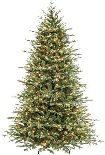 Hykolity 7.5 ft Prelit Artificial Christmas Tree, 2933 PE&PVC Branch Tips, 450 Warm White LED Lig... | Amazon (US)
