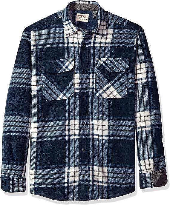 Wrangler Authentics Men's Long Sleeve Heavy Weight Fleece Shirt | Amazon (US)